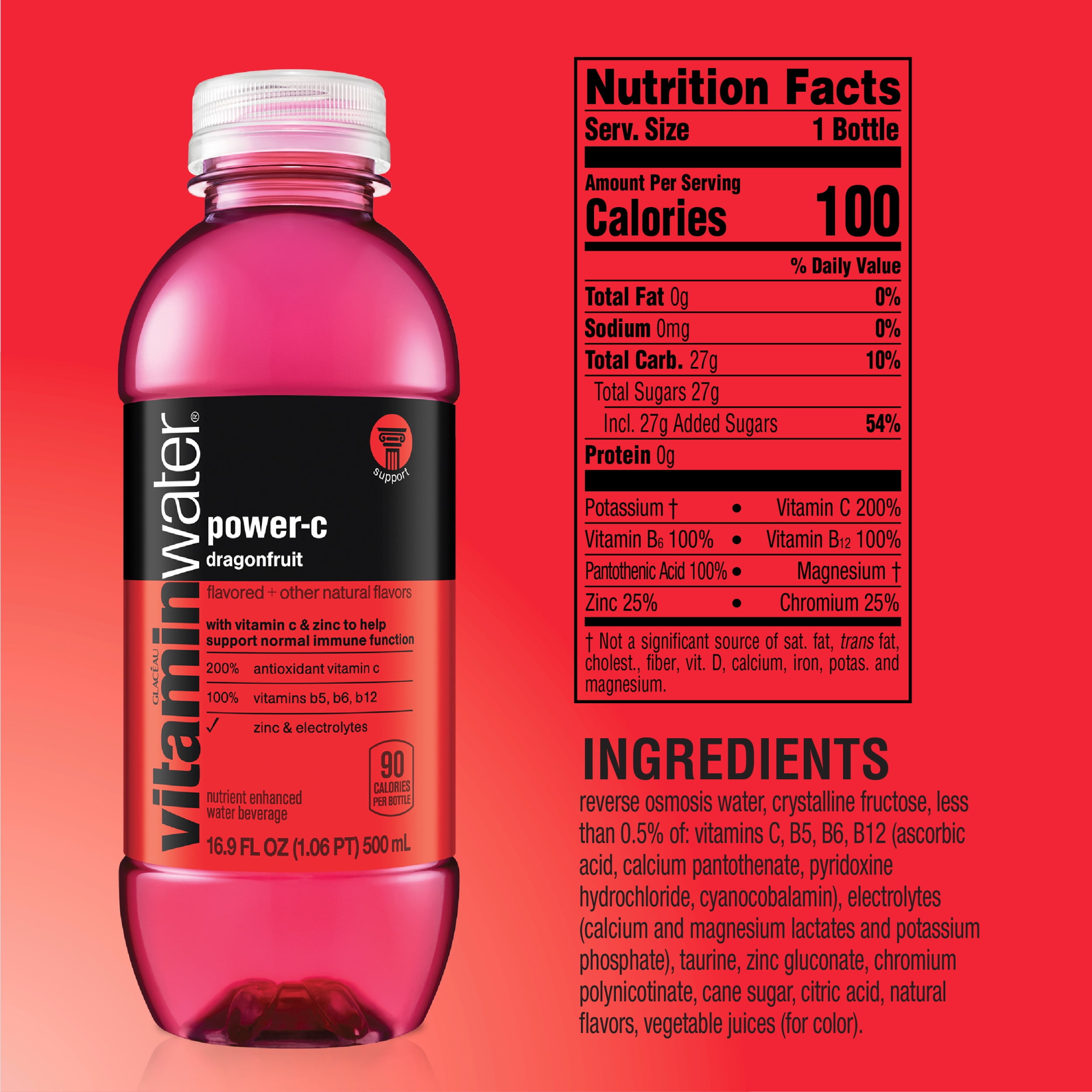 vitamin water nutrition label