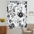 thumbnail image 3 of Vintage Flowers Sheer Curtains 45 Inches Long, Black White Farmhouse Floral Plants Light Filering Curtains, Breathable Simi Curtain Privacy Drapes for Kitchen Bathroom Small Window Treatment, 3 of 9