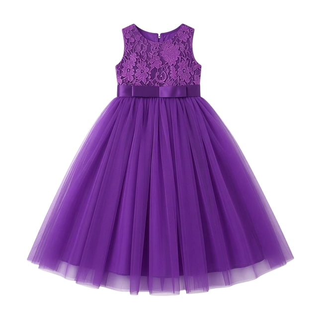 FYDUU Robe d'Été Élégante Sans Manches pour Filles Robe Formelle en Tulle pour Fêtes d'Anniversaire Robe Décontractée pour Filles Robe d'Été Décontractée
