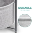 thumbnail image 5 of Round Sofa Side Table End Table with Storage Fabric Basket for Living Room Bedroom Removable Tabletop Home Nightstand, Gray, 5 of 8