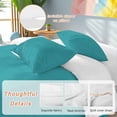 thumbnail image 2 of 3 Piece Teal Duvet Cover Set California King, Microfiber Comforter/Quilt Cover with Corner Ties and 2 Pillowcases, Turquoise Pure Teal All Season Soft Bedding with Zipper Closure, 2 of 8