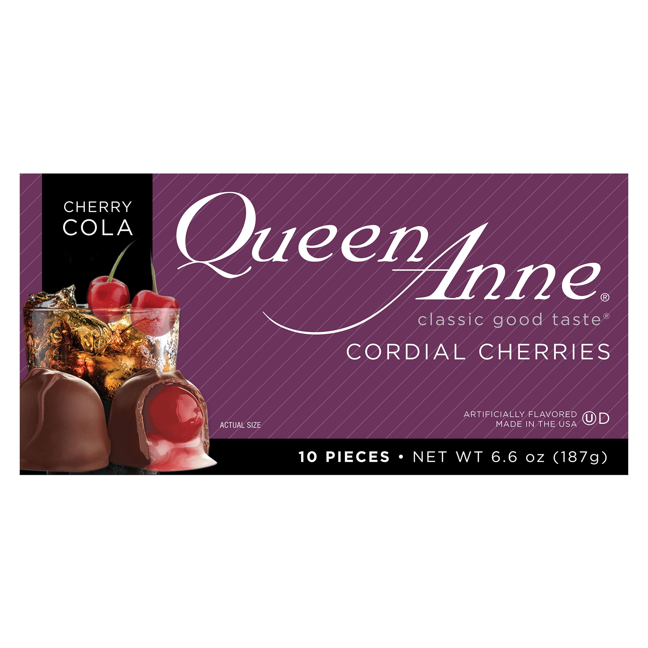 (2 pack) Queen Anne Milk Chocolate Cherry Cola Cordial Cherries, 6.6 oz Box, 10 Pieces