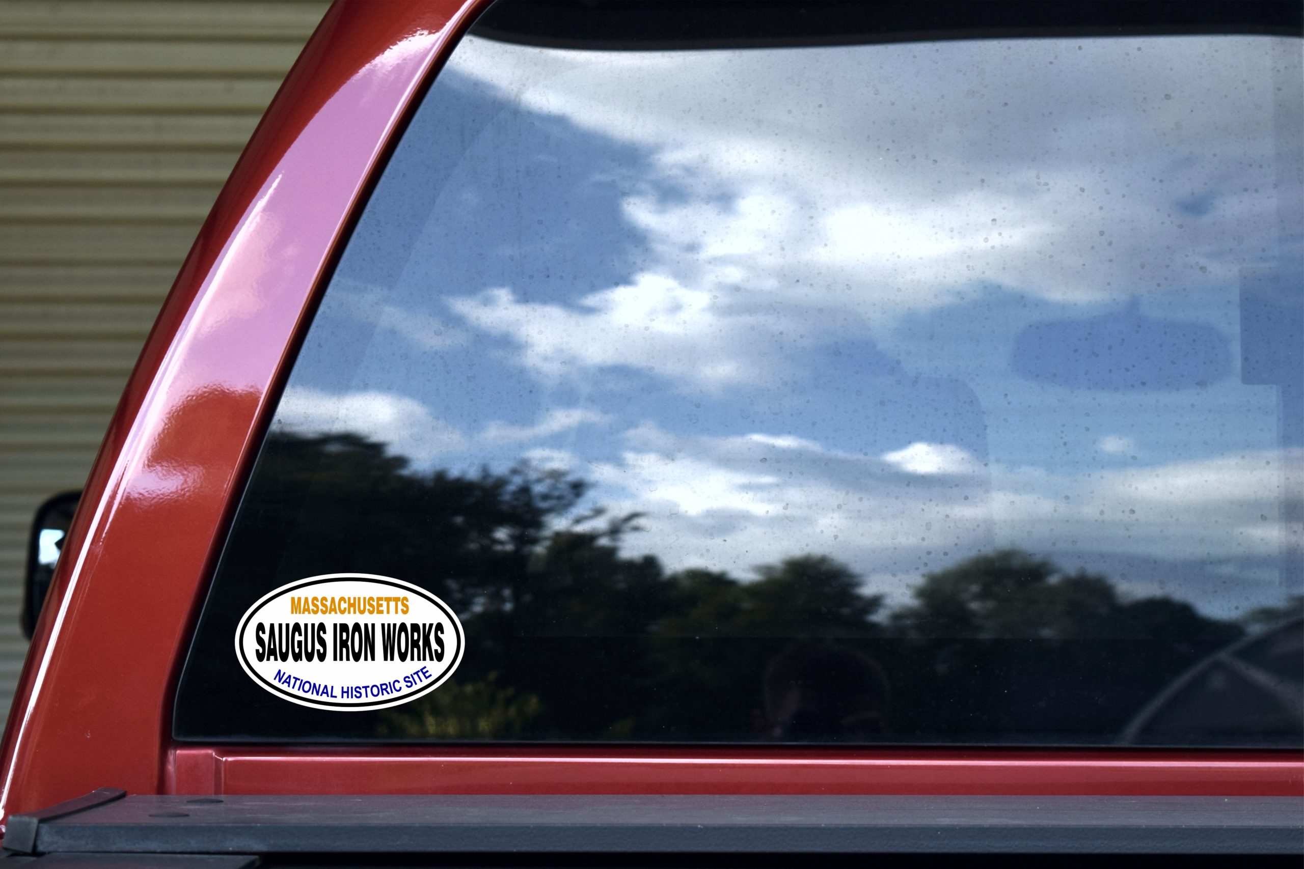 5in x 3in Oval Saugus Iron Works Sticker 