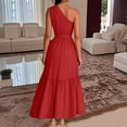 thumbnail image 3 of Oplxuo Womens One Shoulder Summer Maxi Dress Smocked Flowy Boho Beach Long Sundress Sleeveless Wedding Guest Dresses, 3 of 6