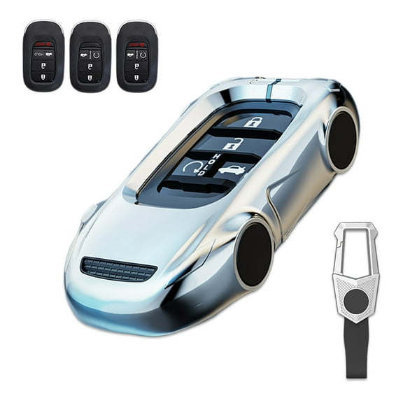 Key Cover Case, Zinc Alloy Metal Smart Key Fob Case Protector Shell Compatible with 2022 2023 2024 Honda Accord Civic HR-V CR-V Pilot