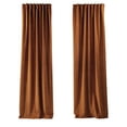 thumbnail image 5 of 3S Brother's Solid Luxury Matte Velvet Soft Curtains Set of 2 Panels Hanging Back Tap & Rod Pocket Home Décor Bedroom Kitchen Office Windows Room Darkering ( Orange-52"x120"), 5 of 6
