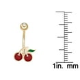 thumbnail image 6 of Lavari Jewelers 16 Gauge Red Enamel Cherry Belly Ring in 10k Yellow Gold, 6 of 6