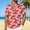 Red, variant on Men's Hawaiian T Shirt Short Sleeve Lapel Button Down Print Shirts Beach Tops Red XXL