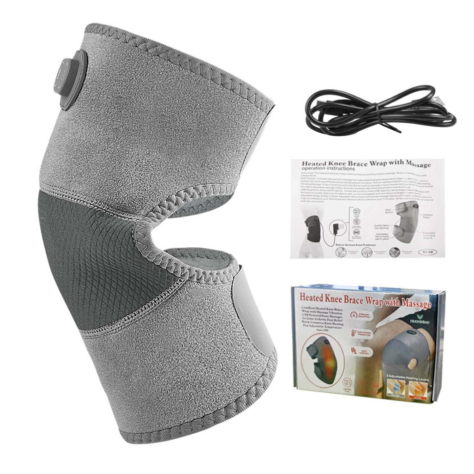 USB Powered Heating Knee Pads with Vibration Massage Technology for Warmth and