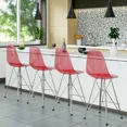 thumbnail image 3 of LeisureMod Cresco Modern Acrylic Barstool with Steel Frame and Footrest – Durable Lightweight Counter Stool for Kitchen Island, Home Bar, or Dining Area Set of 2, 3 of 8