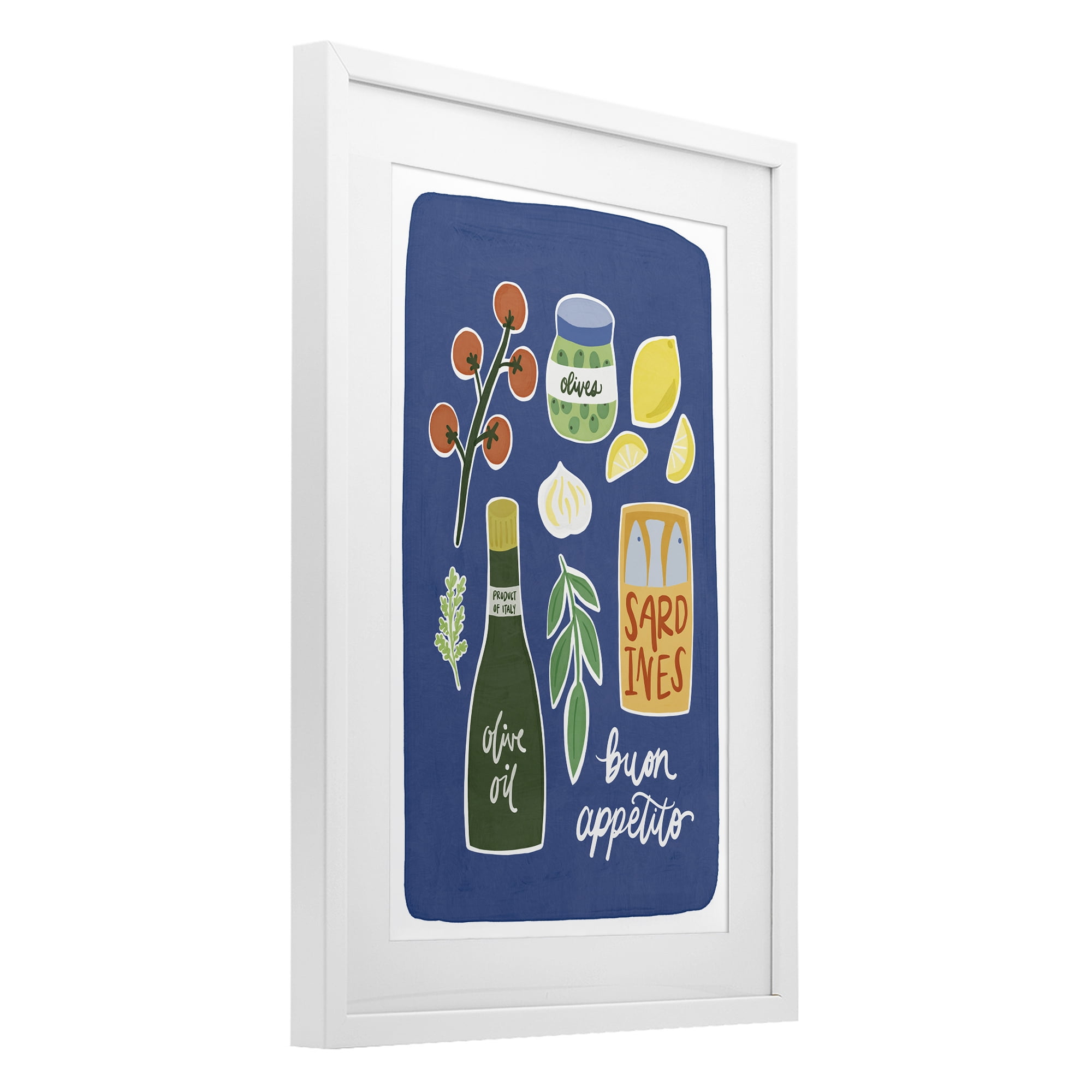 Stupell Industries Italian Kitchen Necessities White Framed Print Under Glass, design by Amanda Houston