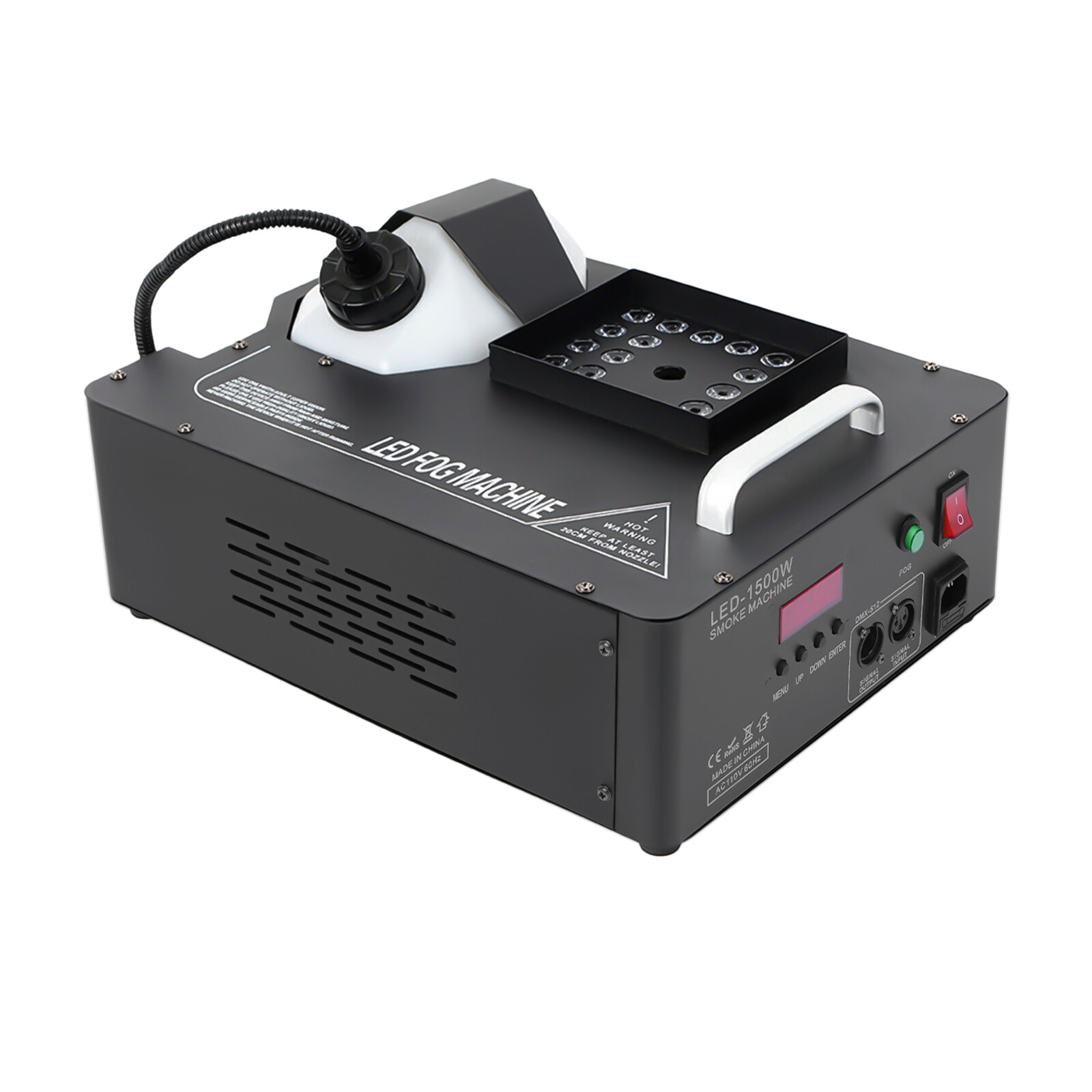 1500W Smoke Fog LED RGB DMX Vertical Spray Stage Light Fogger Effects Machine