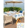 thumbnail image 5 of Outdoor Tablecloth with Umbrella Hole for Patio/Picnic/Party/Camping, Cute Snowman Waterproof Table Cloth Rectangle Table Cover Washable, Yellow Weather Snowy Rainy Sun Rainbow (60"x 120"), 5 of 8