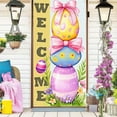 thumbnail image 3 of Stijggn Spring Door Covers Decorative Easter Door Decorations Easter Eggs Bunny Door Banner for Spring Easter Front Door Porch Sign Banner Decor, 3 of 6