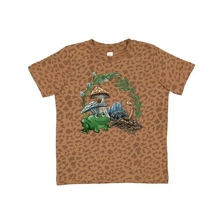 

Inktastic Frog Worm Mushrooms Nature Scene Gift Toddler Boy or Toddler Girl T-Shirt