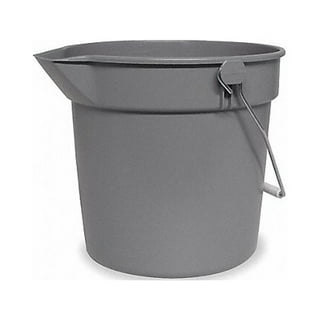 2 Gallon Plastic Bucket With Handle And Lid, White, PB2G, Free