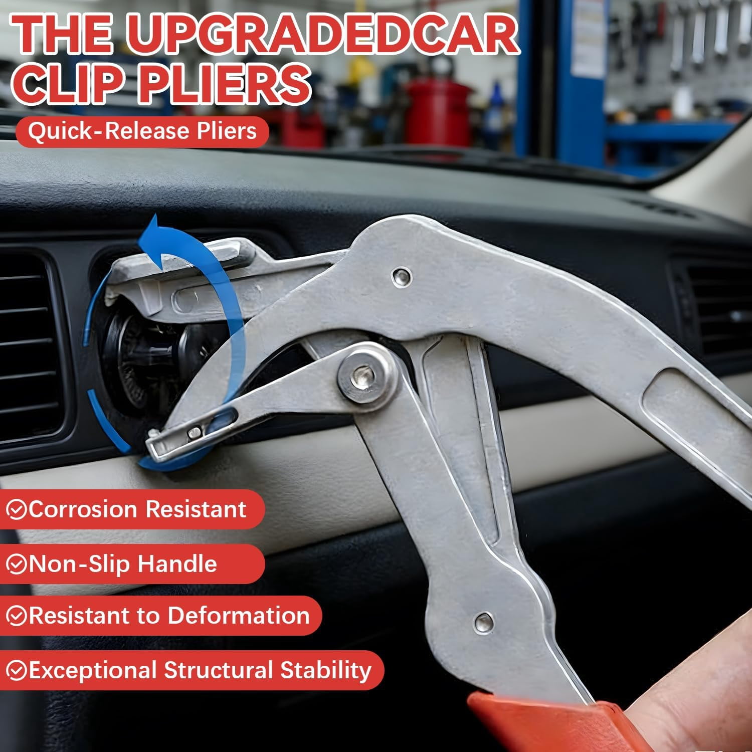 Car Clip Pliers & Trim Removal Tool,Spring-Loaded Fastener Rivet Remover,Clip Removal Pliers,Removing Automotive Fasteners Clips Without Damage for Auto Door Panels,Interior & Exterior Trim