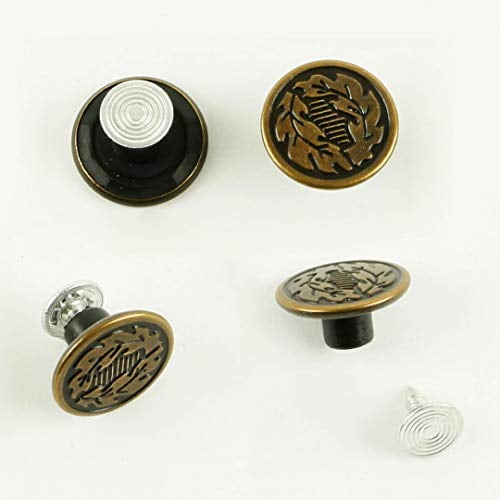 4pc NoSew Replacement Buttons for Jeans No Sewing, Tack On Non