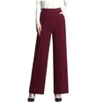 thumbnail image 2 of Kinrui Office Dress Pants for Women Stretch High Waisted Casual Business Long Trousers with Pockets Wine L, 2 of 6