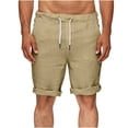 thumbnail image 2 of FAWUUDO Casual Shorts for Men Breathable Loose Soft Elastic Waist Drawstring Straight Wide Leg Shorts with Pockets 2XL Khaki, 2 of 3
