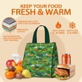 thumbnail image 5 of Green Dinosaurs Jurassic Pattern Insulated Lunch Bag for Women & Adults,Large Portable Soft Cooler Lunch Bag,Thermal Food Storage Tote with Pearl Cotton,8.66L,8.75x5.75x9.5 Inch, 5 of 6