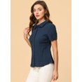thumbnail image 4 of Unique Bargains Chemise Douce Vintage Col Poupée Boutonnée pour Femmes, 4 of 4