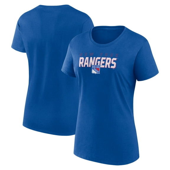 Women's Logo Athletic Blue New York Rangers Launch Scoop Neck T-Shirt