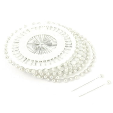 Needlework 36mm Long White Needle Pearl Headed Pins Roll Wheel 150 PCS