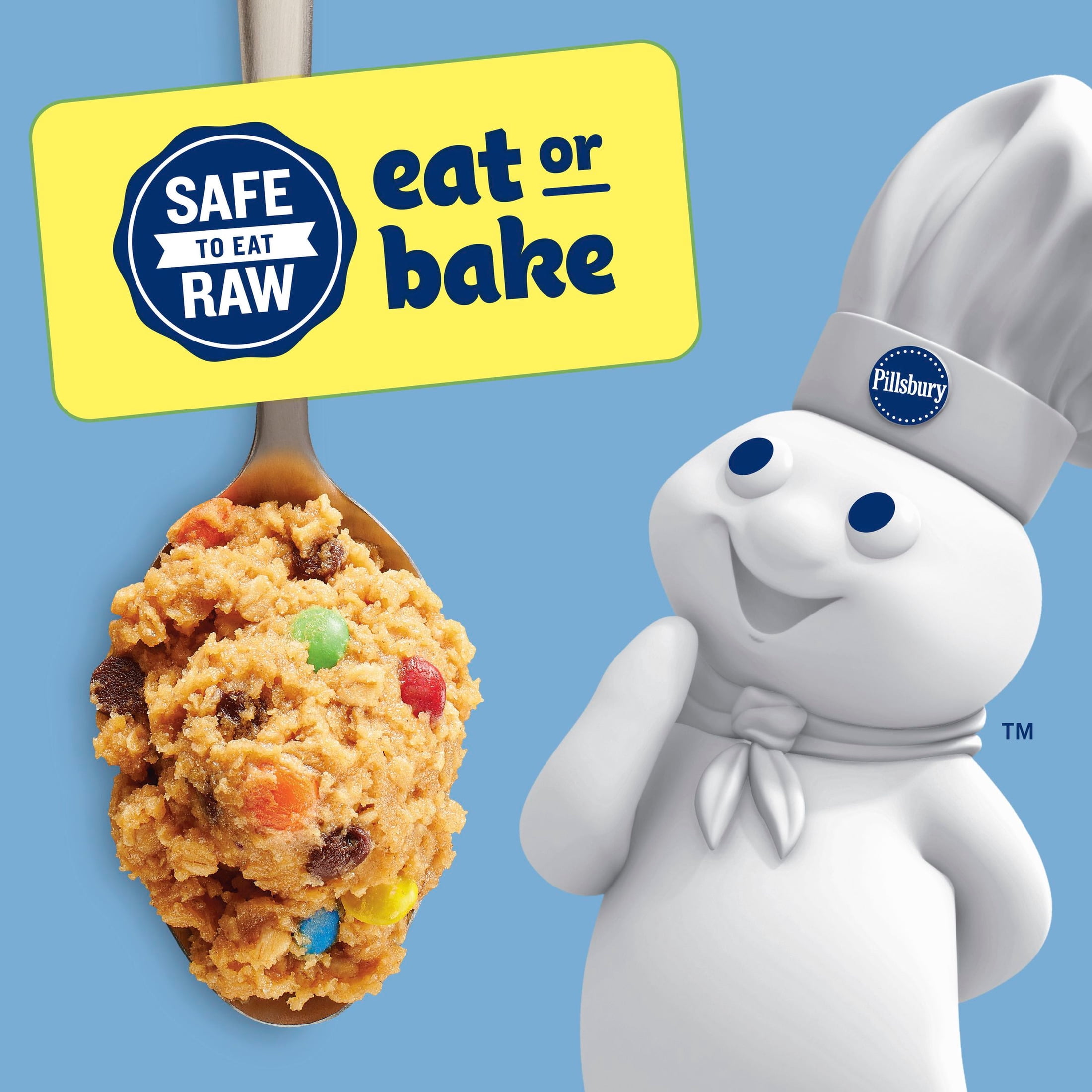 Pillsbury Ready to Bake Monster Refrigerated Cookie Dough, 12 Big Cookies, 16 oz