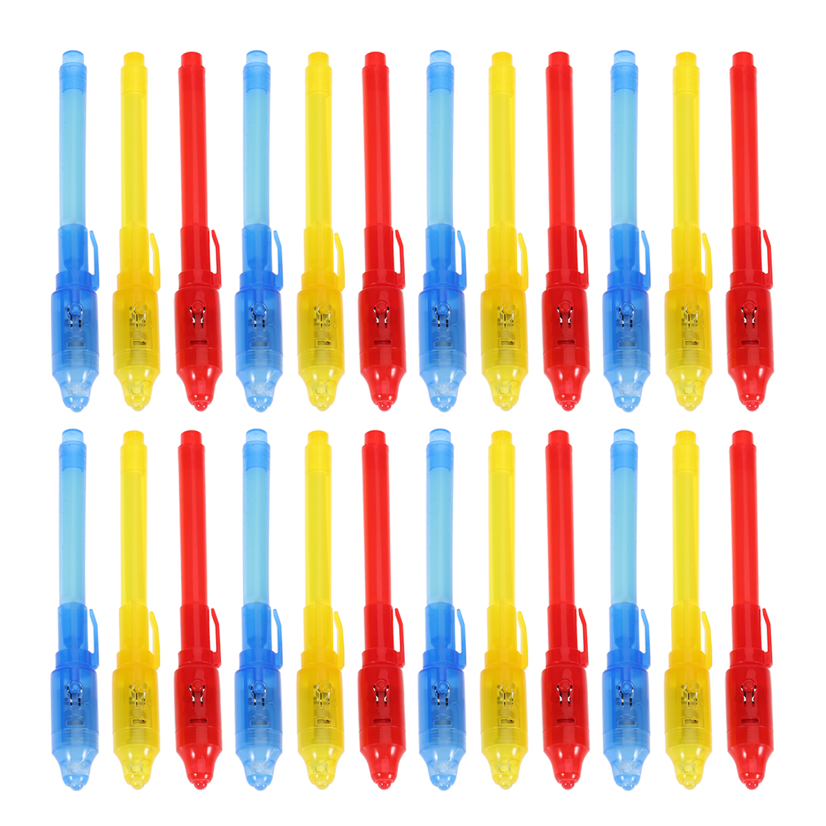 24pcs Portable Invisible Pen Shadowless Pen Magic Pen with UVLight