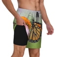 thumbnail image 2 of Goofa A monarch butterfly Print Men's Swim Trunks Board Shorts Quick Dry Mens Swimming Trunks with Compression Liner,Breathable Fit Hawaii Beach Shorts-Medium, 2 of 6