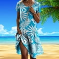 thumbnail image 1 of WILLBEST Vestido Casual Con Estampado Floral Para Mujer, Cuello Redondo, Para Vacaciones, Uso Diario, Primavera, Verano, Básico, Cómodo, Elegante, Femenino. 3143, 1 of 3