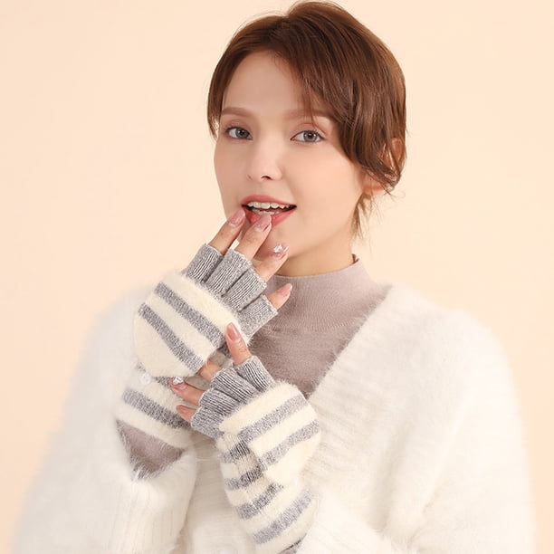 Guantes Gatito Invierno 2 En 1 Sin Dedos Y Con Bolsillo Frío | Cuotas Sin Interés