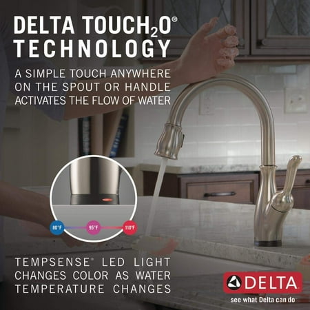 

YUEXIA Leland Touch Kitchen Faucet Brushed Nickel Kitchen Faucets with Pull Down Sprayer Kitchen Sink Faucet Faucet for Kitchen Sink Touch2O Technology SpotShield Stainless 9178T-SP-