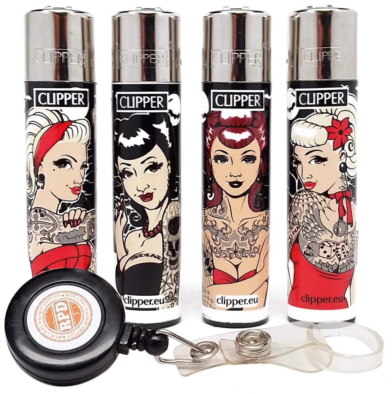 Clipper Lighter Tattoo Girls Rocker Pinup Girls Collection w/ RPD