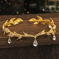 thumbnail image 2 of Forehead Chain Water Drop Headband Leaf Tiara Crystal Vintage, 2 of 8