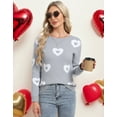 thumbnail image 2 of Women Sweaters Crewneck Cute Heart Valentine's Day Long Sleeve Knitted Sweaters Winter Pullover Sweaters Alsol Lamesa, 2 of 6