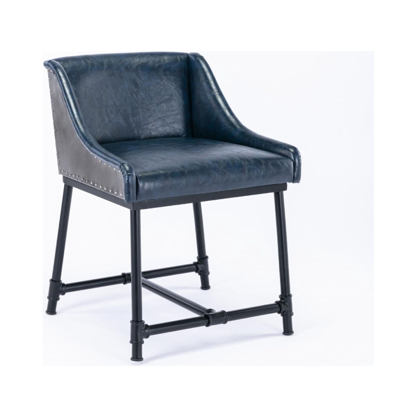 Boraam Parlor Adjustable Height Faux Leather Bar Stool, Burgundy and Black