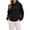 Black, variant on Cable Knit Womens Hooded Sweater Solid Color Drawstring Long Sleeve Oversized Pullover Casual Textured Hoodie Blue L