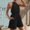 Black, variant on Daiosportswear Women'S Halter Neck Romper Textured Sleeveless High Neck Elastic Waist Casual Summer Beach,Shorts for Women