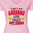 thumbnail image 4 of Inktastic That's My Awesome Granddaughter out There with Softballs Women's V-Neck T-Shirt, 4 of 5