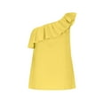 thumbnail image 4 of Karight Womens One Shoulder Tops Ruffled Solid Tunic Shirts Sleeveless Loose Tank Top, 4 of 6