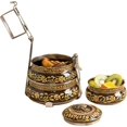 thumbnail image 1 of Handmade Stainless Steel Tiffin Box (Black, Three Tiers), 1 of 1