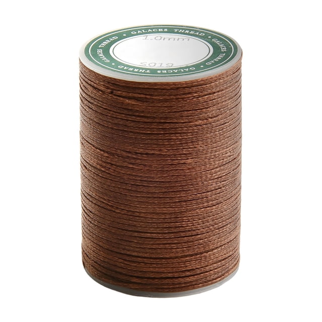 BUYISI 1.0Mm 70M Round Waxed Thread For Leather Craft Sewing Diy Jewelry Handmade Braided Polyester Cord Wax Coated Strand Strings Dark Brown