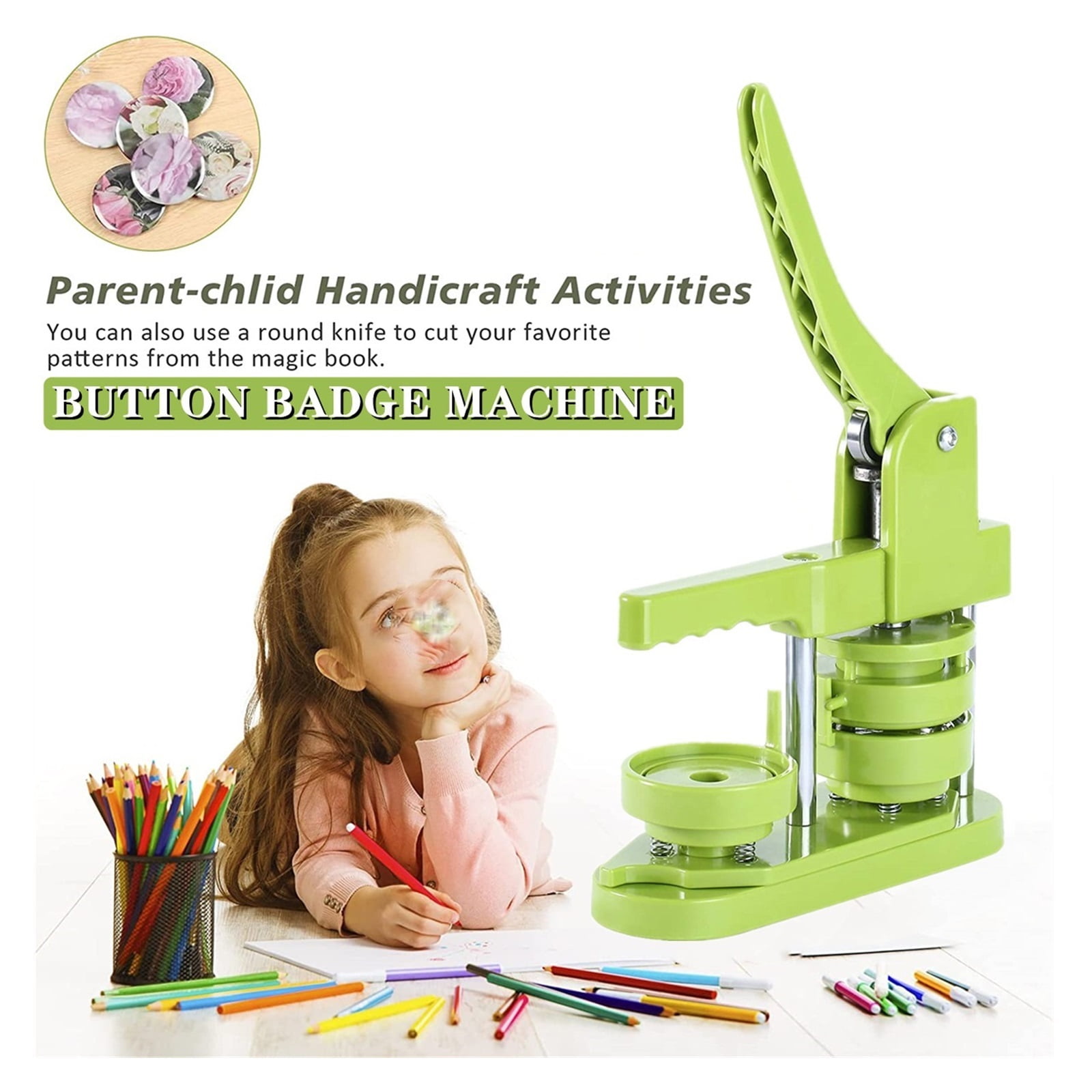 Button Badge Maker Mould Machine DIY Badge Pin Maker Machine 58mm Button Badge Maker ,Easy Pressing