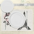 thumbnail image 3 of Ambesonne Eiffel Tower Place Mats Set of 4, Europe Dream Tour, Standard Size, Cream Pink Black, 3 of 6
