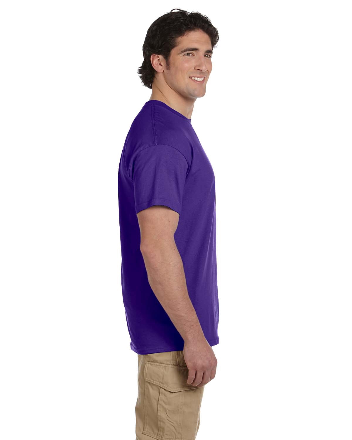 Hanes Pre‑shrunk Tag‑free Lay Flat Collar T‑Shirt, Men's, Cotton Polyester, 5.2 oz