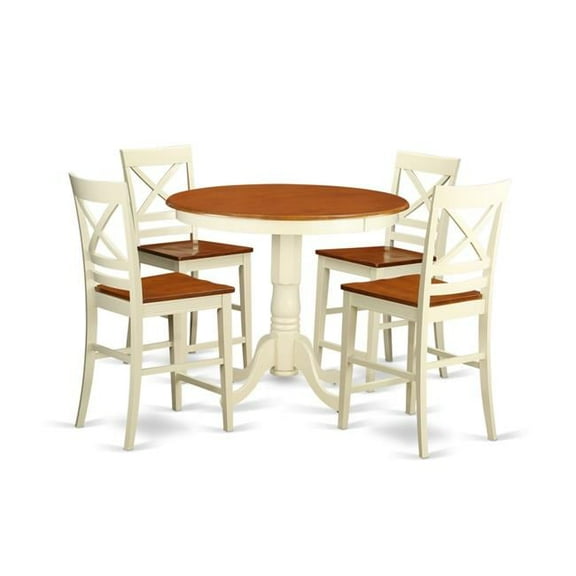 East West Furniture 5  Pc  counter  height  Dining  room  set-pub  Table  and  4  counter  height  Chairs