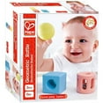 thumbnail image 2 of Hape: Geometric Rattle Trio - 3pc Teething & Shake Toy, Rice Material, Safe To Chew, Soft Pastel Colors, Ball-Rattle-Lense, Baby & Infant Ages 0mo+, 2 of 7