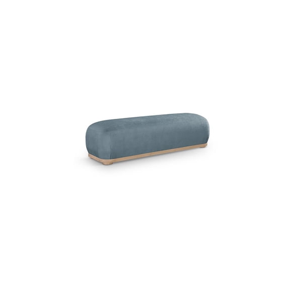 Meridian Furniture Calum Light Blue Chenille Fabric Bench
